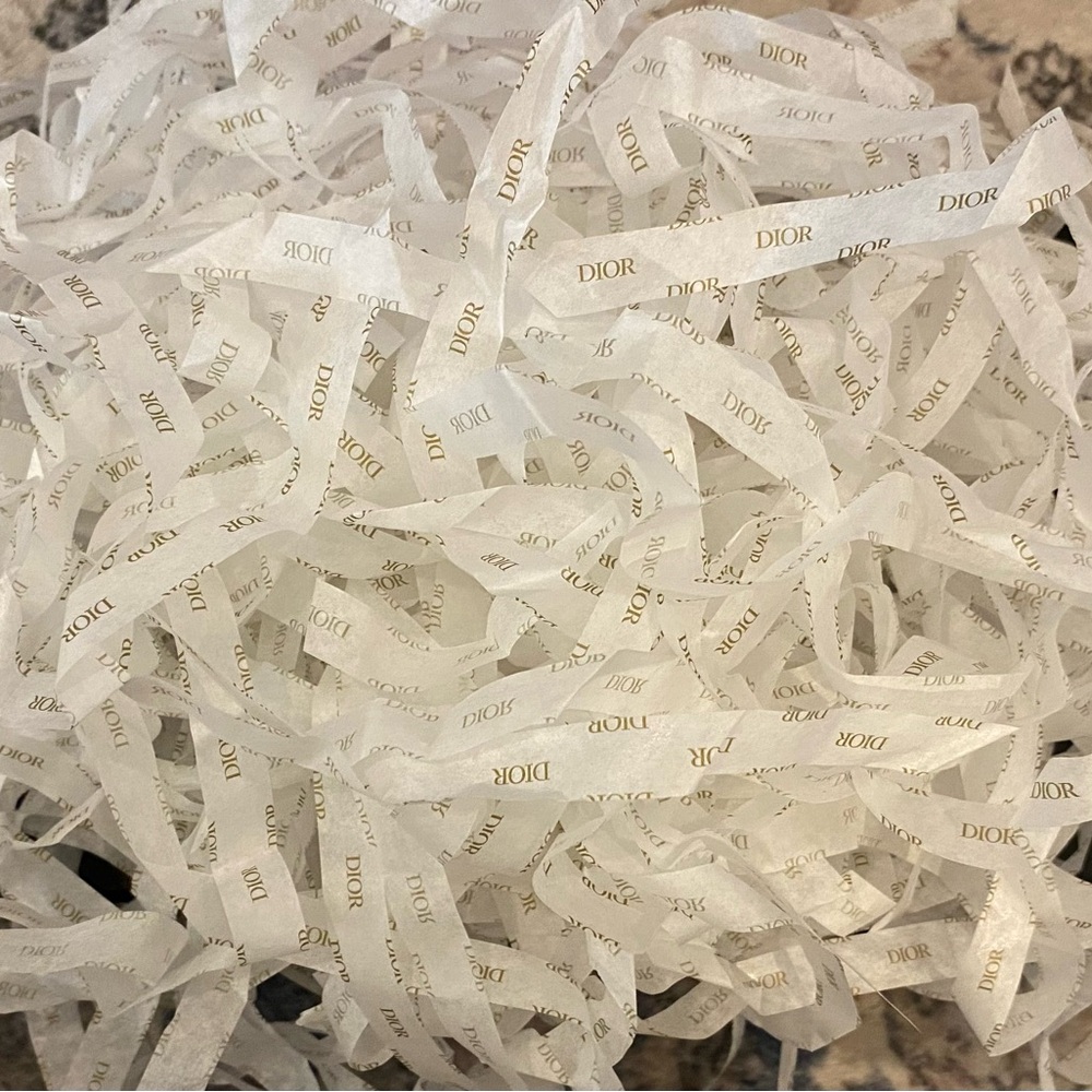 Dior White Ribbon Shreds with Gold Logo